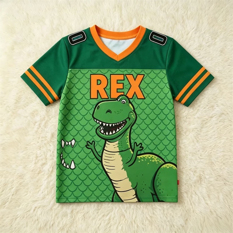 Kids Rex Football Jersey T‑Shi - Anime Girl Merchandise recension och pris